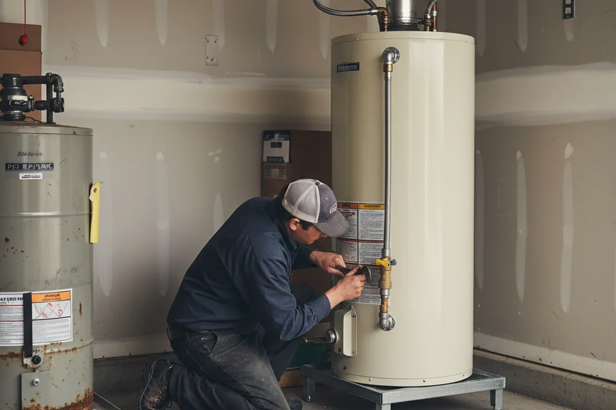 Water heater and shutoff valve replacement in Watchung